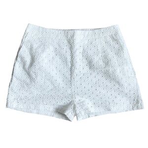 Senlis White Cotton Eyelet Shorts US S